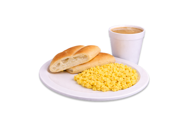 2 Eggs Fried or Scrambled with Cuban Toast & Coffee with Milk