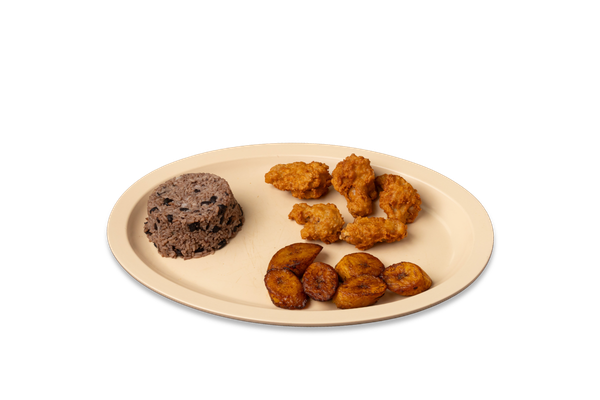 Chicken Wings with Brown Rice and Sweet Plantains