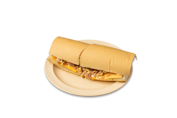 2 Scrambled Eggs with Ham and Cheese