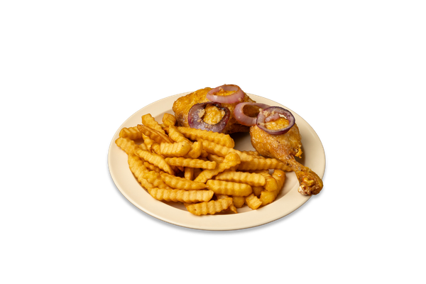 Chicken Leg Quarter with French Fries