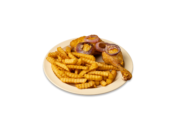 Chicken Leg Quarter with French Fries