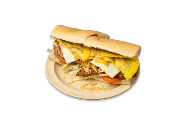 Chicken Sandwich with Eggs & Cheese