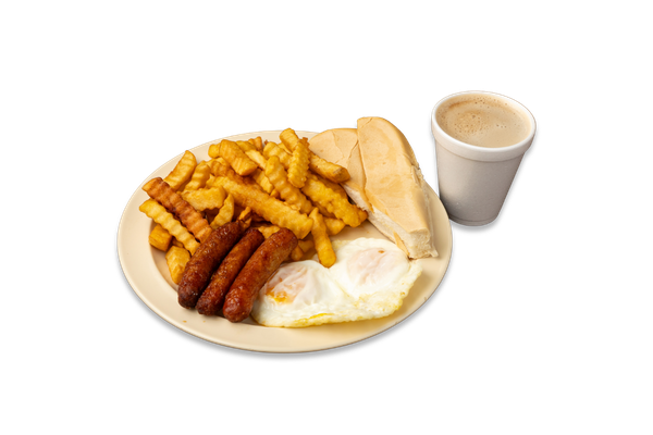 Sausage, Eggs & Fries Breakfast