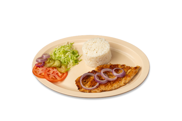Grilled Chicken Breast with Rice & Salad
