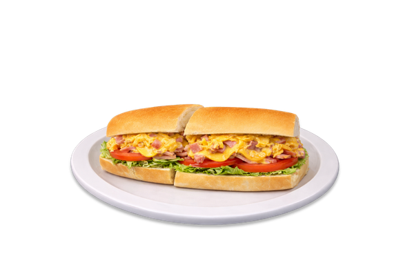 Special Scrambled Eggs with Ham, Cheese Lettuce & Tomatoes