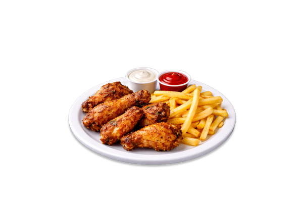 Chicken Wings and French Fries